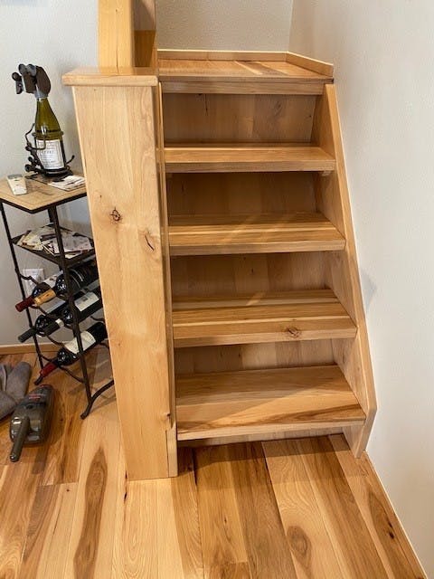 Hickory Floating Stair Tread