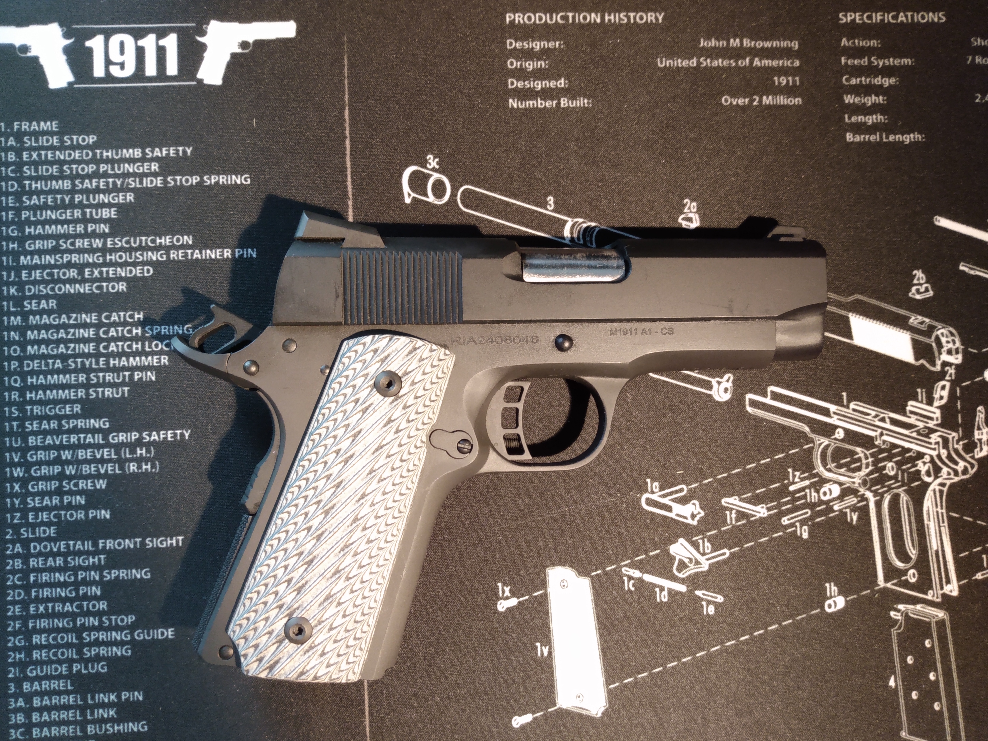 トイガン VZ GRIPS (O2-PG-SLM-A) 1911 OperatorII PG Slim STD.Ambi